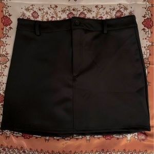 •Business Casual Black Zip-up Belted Skirt sz xL NWT